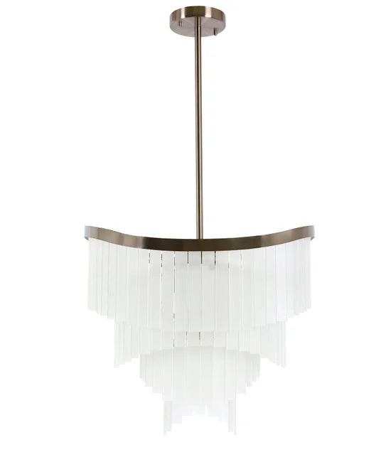 Blanche 13 Light 600mm Pendant in Brushed Chrome with Frosted Glass Panes