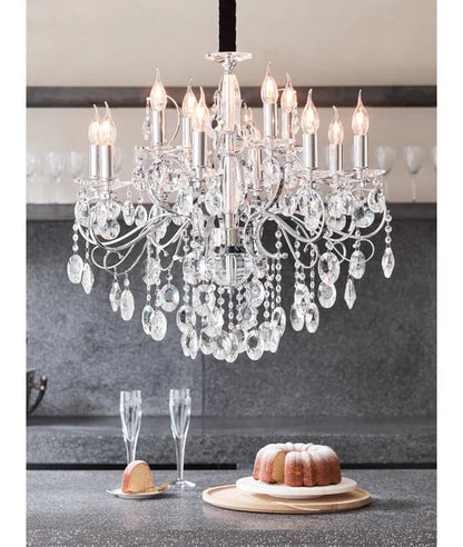 Madeleine 12 Light Egyptian Crystal Chandelier in Chrome